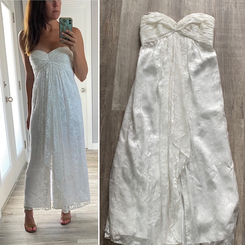 Jill Stuart, size 6, strapless white dress with slit